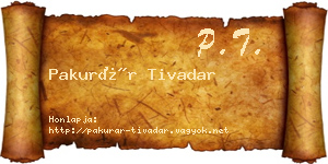Pakurár Tivadar névjegykártya